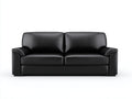 Sofá lineal de cuero sintético 180x88x82 cm - negro - diseño moderno de 2 plazas