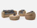 Sofás de exterior ratán 210x82x75 cm natural-gris - conjunto lounge de jardín