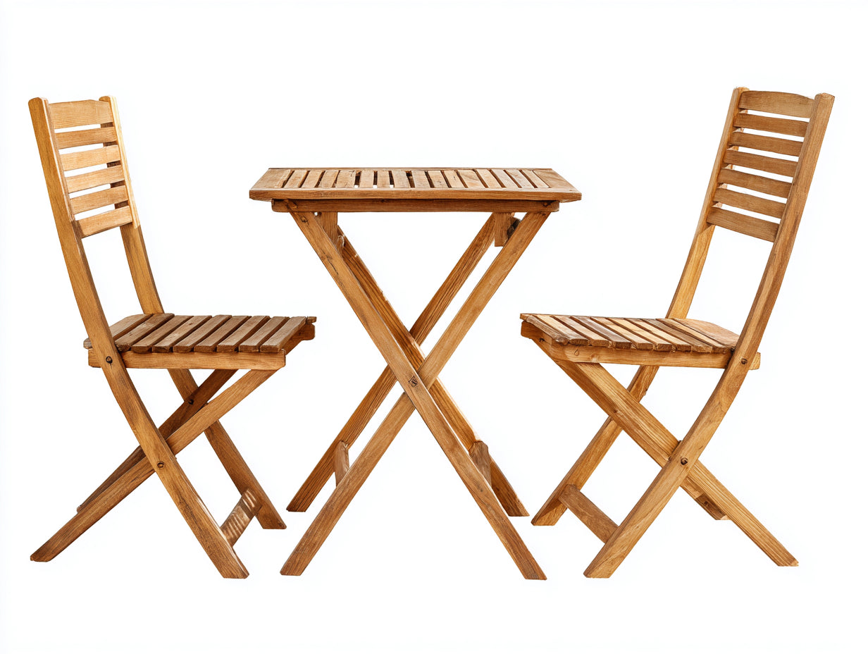 Conjunto de muebles de jardín madera 70x70x74 cm marrón diseño plegable