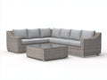 Sofás de exterior ratán 280x280x79 cm gris claro - conjunto esquinero con mesa de centro