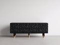 Mueble recibidor de madera 200x50x78 cm negro texturizado - diseño moderno con 4 puertas