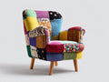 Sillones tela patchwork 82x86x105 cm multicolor diseño orejero