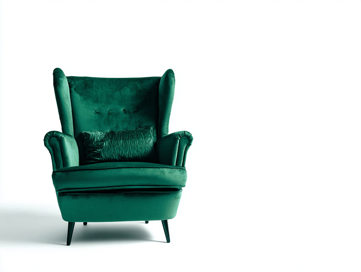 Sillones terciopelo 88x84x108 cm verde esmeralda - diseño clásico orejero