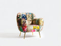 Sillones tela floral patchwork 82x78x80 cm multicolor diseño moderno