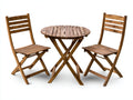 Conjunto de muebles de jardín madera 75x75x74 cm marrón - mesa redonda plegable