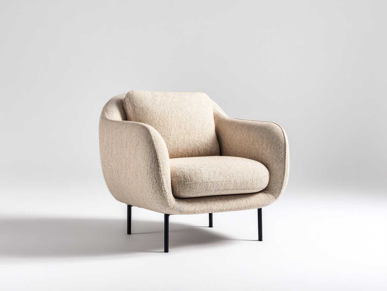 Sillones tela bouclé 85x82x78 cm beige diseño moderno