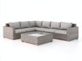 Sofás de exterior ratán 280x280x80 cm gris claro diseño modular