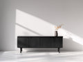 Mueble recibidor madera 180x42x62 cm negro - diseño moderno