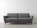 Sofá lineal de tela 215x90x82 cm - gris y marrón - diseño moderno de 3 plazas