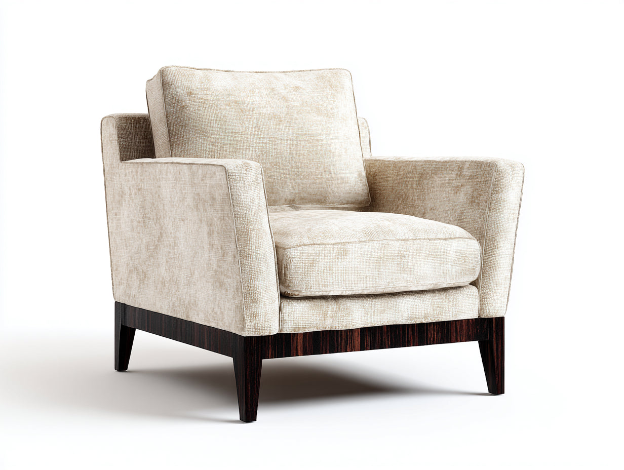 Sillones tela chenilla 88x84x86 cm beige diseño contemporáneo