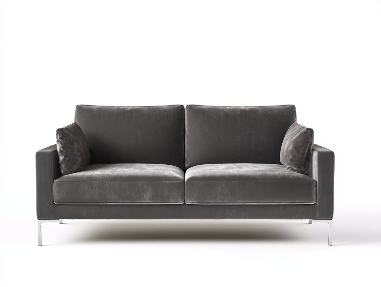 Sofás lineales terciopelo 190x92x82 cm gris diseño minimalista moderno