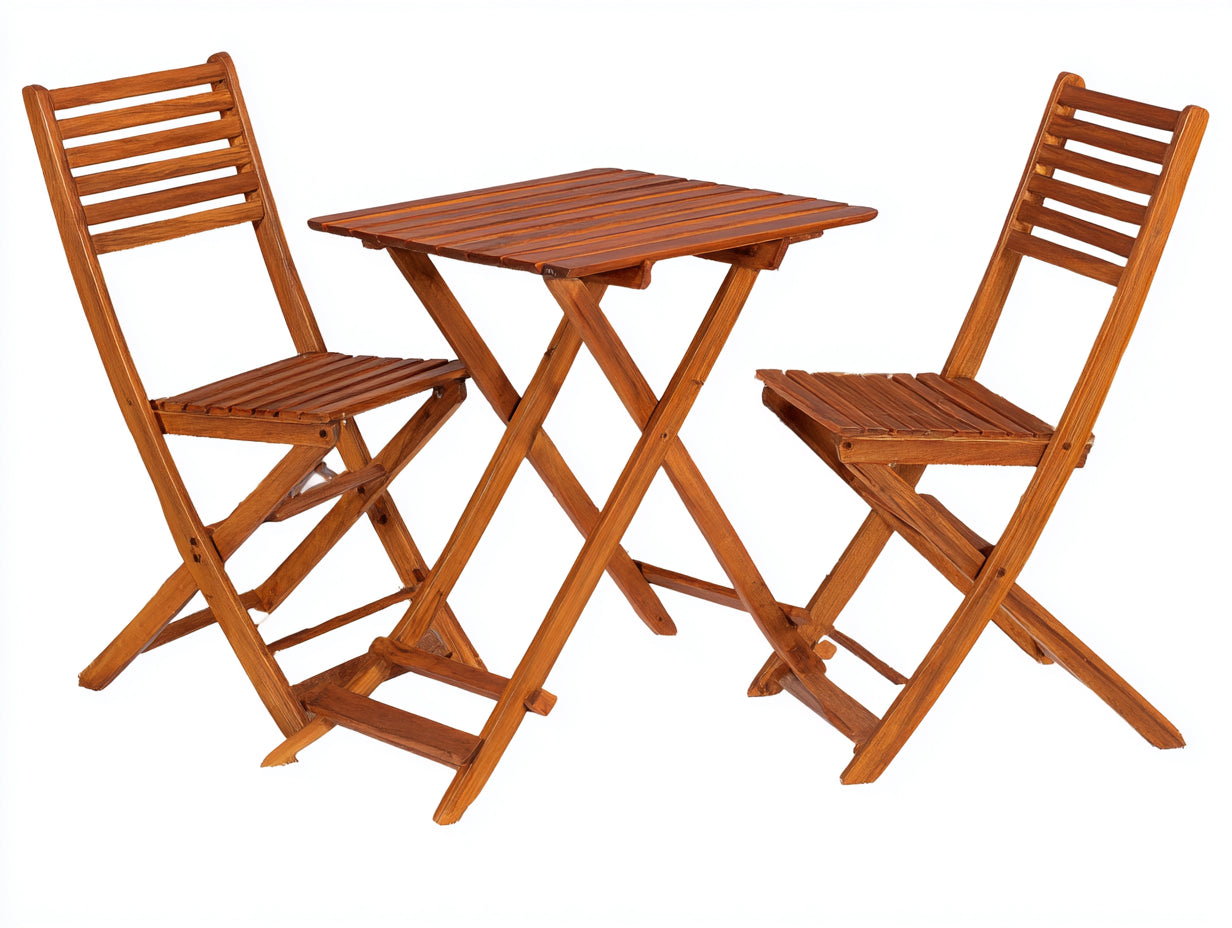Conjunto de muebles de jardín madera 72x72x75 cm marrón - diseño plegable