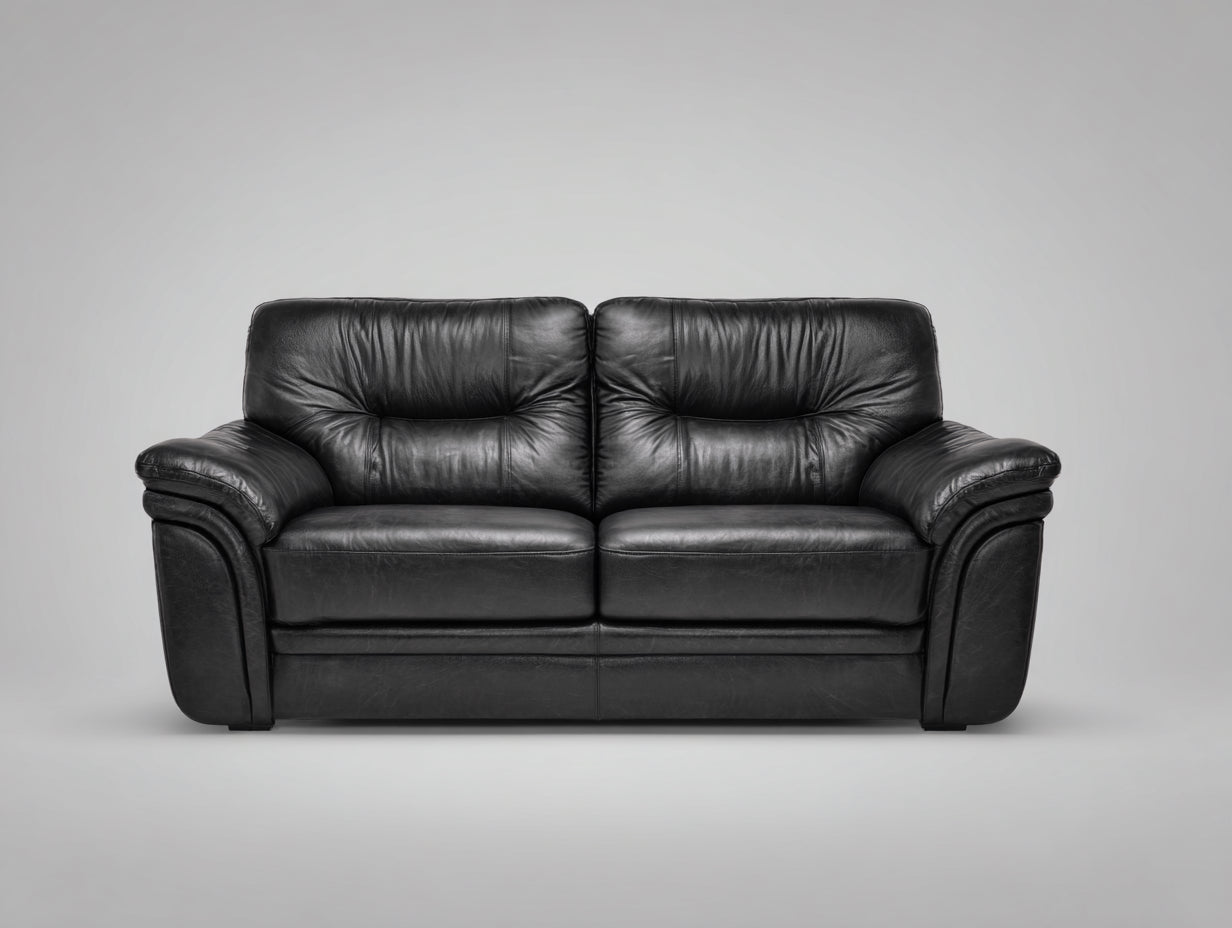 Sofás lineales cuero sintético 185x92x88 cm negro diseño contemporáneo