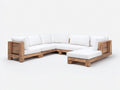 Sofás de exterior madera 285x220x78 cm marrón blanco diseño modular