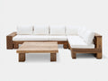 Sofás de exterior madera 300x220x75 cm marrón blanco diseño modular