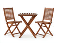 Conjunto de muebles de jardín de madera 80x60x74 cm natural - diseño plegable con 2 sillas