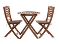 Conjunto de muebles de jardín madera 78x78x75 cm marrón - mesa redonda plegable clásica