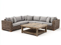 Sofás de exterior ratán 260x260x78 cm natural-gris - conjunto esquinero con mesa