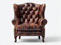 Sillón tapizado 98x92x110 cm - marrón - estilo clásico capitoné