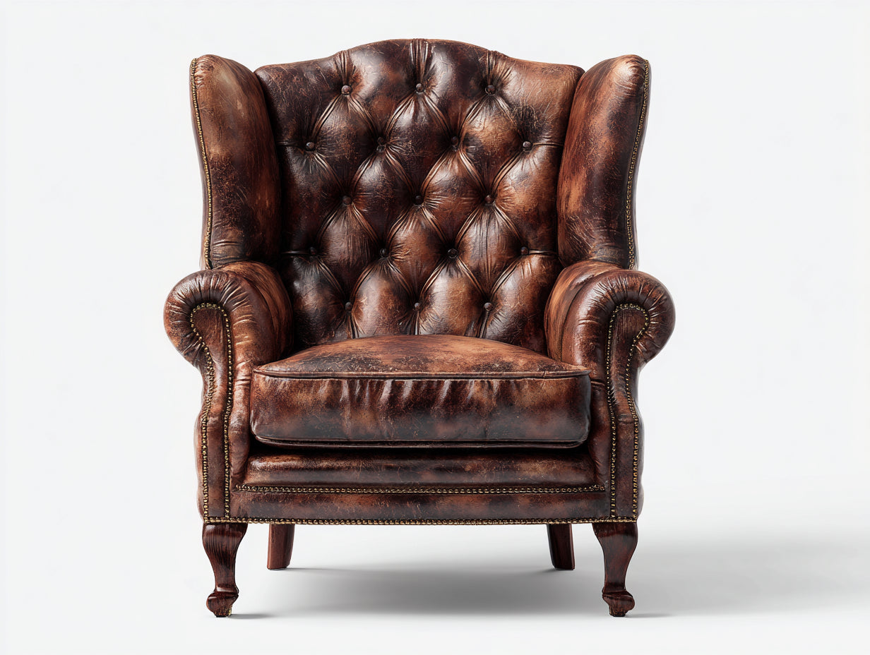 Sillón tapizado 98x92x110 cm - marrón - estilo clásico capitoné