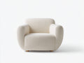 Sillón tapizado 105x92x78 cm - crema - diseño curvo moderno