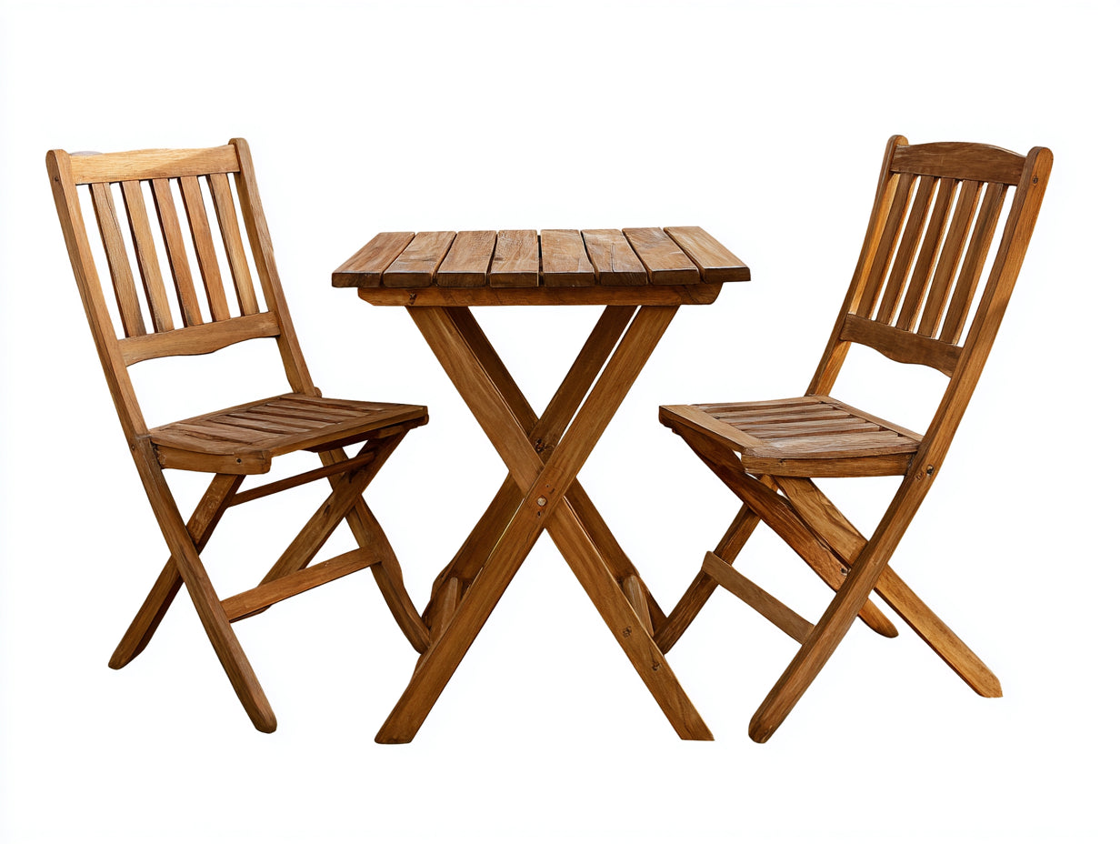 Conjunto de muebles de jardín madera 65x65x72 cm marrón diseño plegable